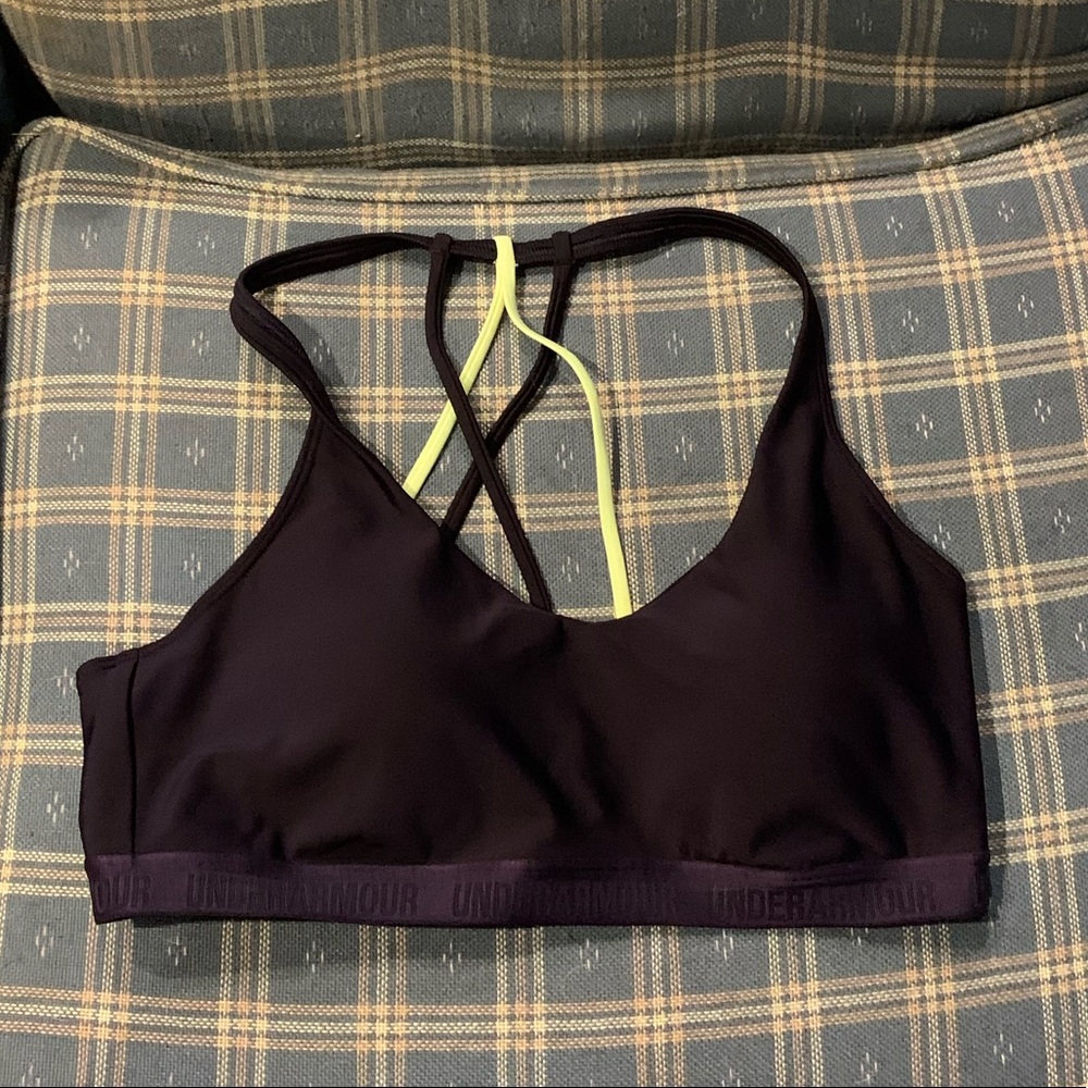 Cross back sports bra under armor